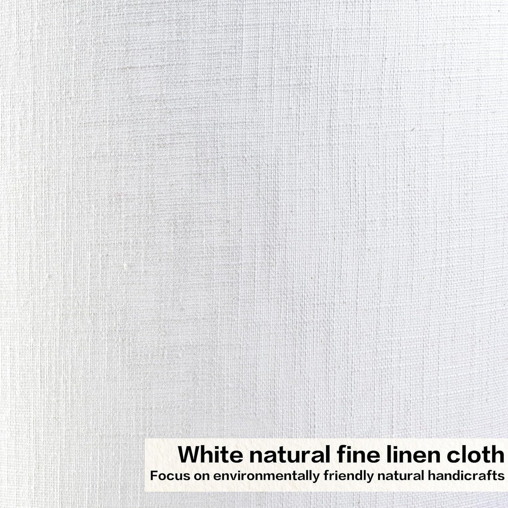 Set of 2 Pure White Linen Drum Lamp Shade 13"x13"x10"