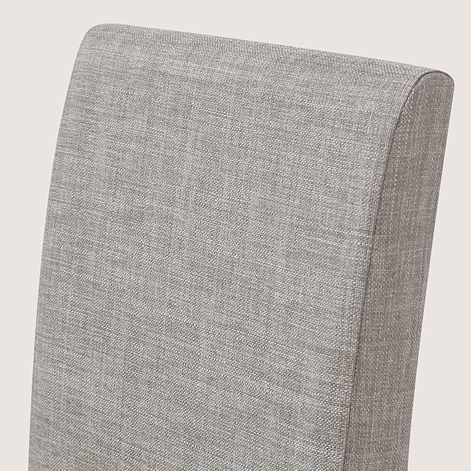 CHUN YI Upholstered Dining Chairs Set of 8, Fabric Dining Room Chairs with Solid Wood Legs, Modern Parson Chairs for Kitchen, Restaurant, Hotel, Light Gray