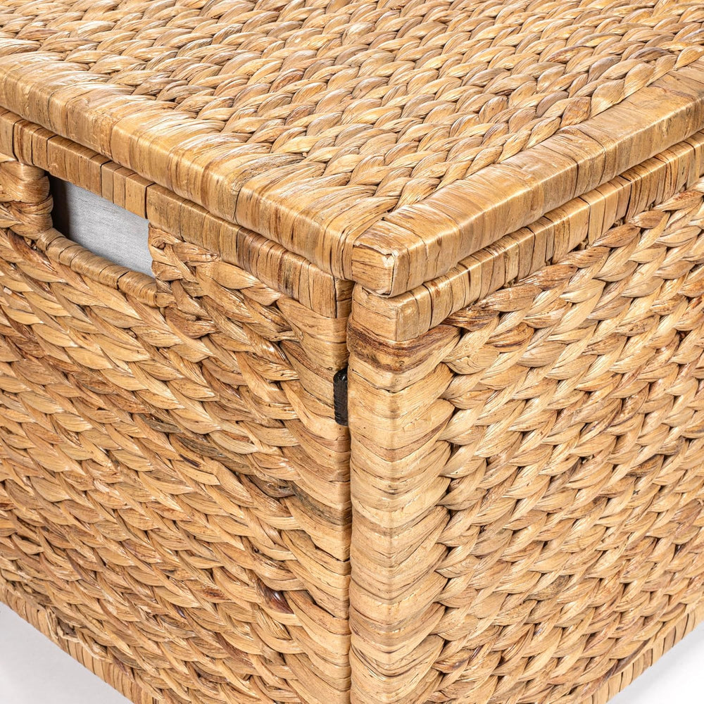 happimess HPM9005A Anada Wicker Weave 30" Storage Trunk, Wooden Frame/Wa...