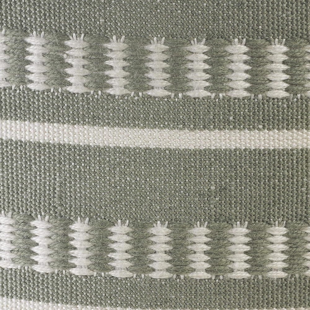 LR Home Dash and Stripe Geometric Indoor Outdoor Pouf, Green/White, 20" ...