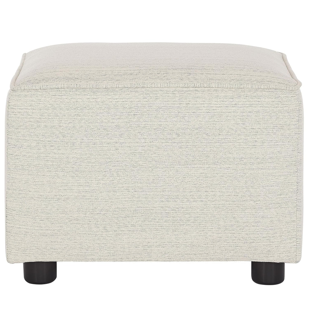 Evolur Holland Upholstered Ottoman in Thunder, Foot Rest Stool for Nursing Moms, Tool-Free Assembly, Made for Every Décor