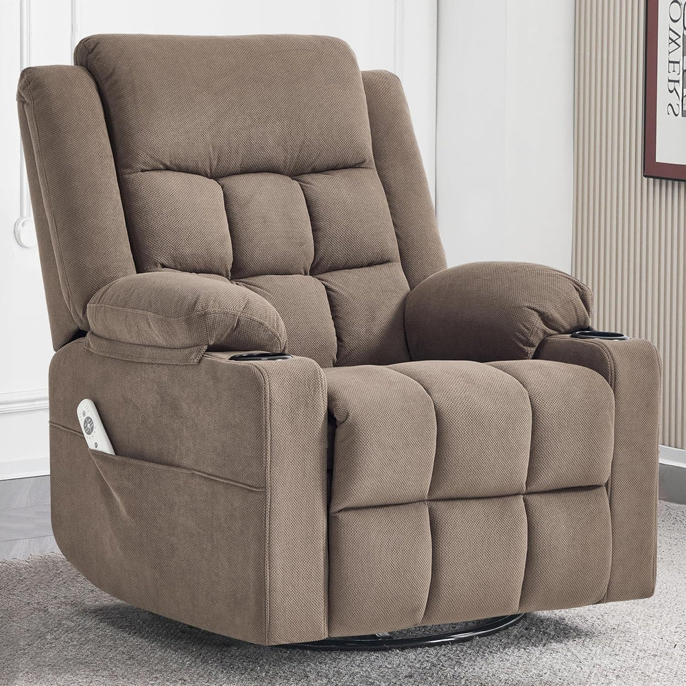 Ketaiyou Rocker Swivel Recliner Chair for Adults, Overstuffed Manual Recliner...