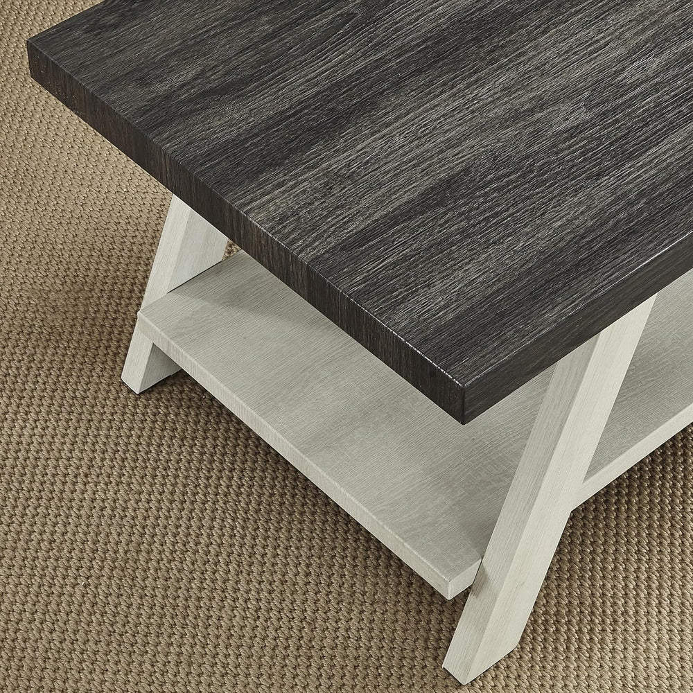 Modern Industrial Wooden End Table, 2-Tier Small Sofa Side Table with Storage...