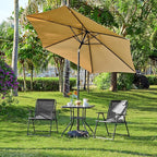 Yaheetech Patio Dining Chairs Set of 2 with Armrests and Backrests, Outdoor Texteline Folding Chairs All Weather for Garden, Lawn, Porch and Backyard, Dark Gray