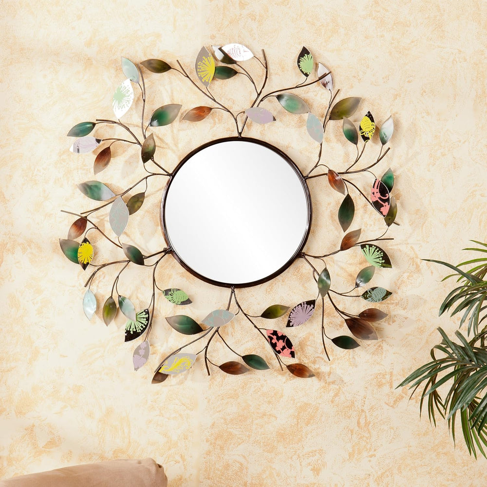 SEI Furniture - Millara Decorative Metallic Leaf Wall Mirror - Transitional D...