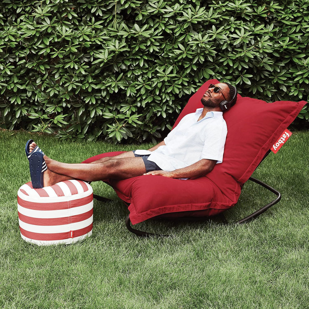 Fatboy Point Outdoor Pouf Ottoman, Dark Ocean