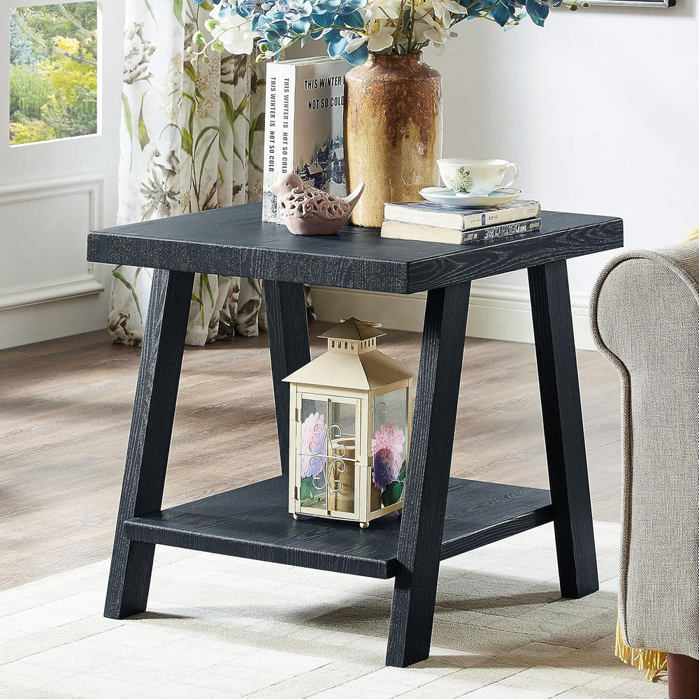 Roundhill Furniture Athens Contemporary 3-Piece Wood Shelf Coffee Table Set ,...