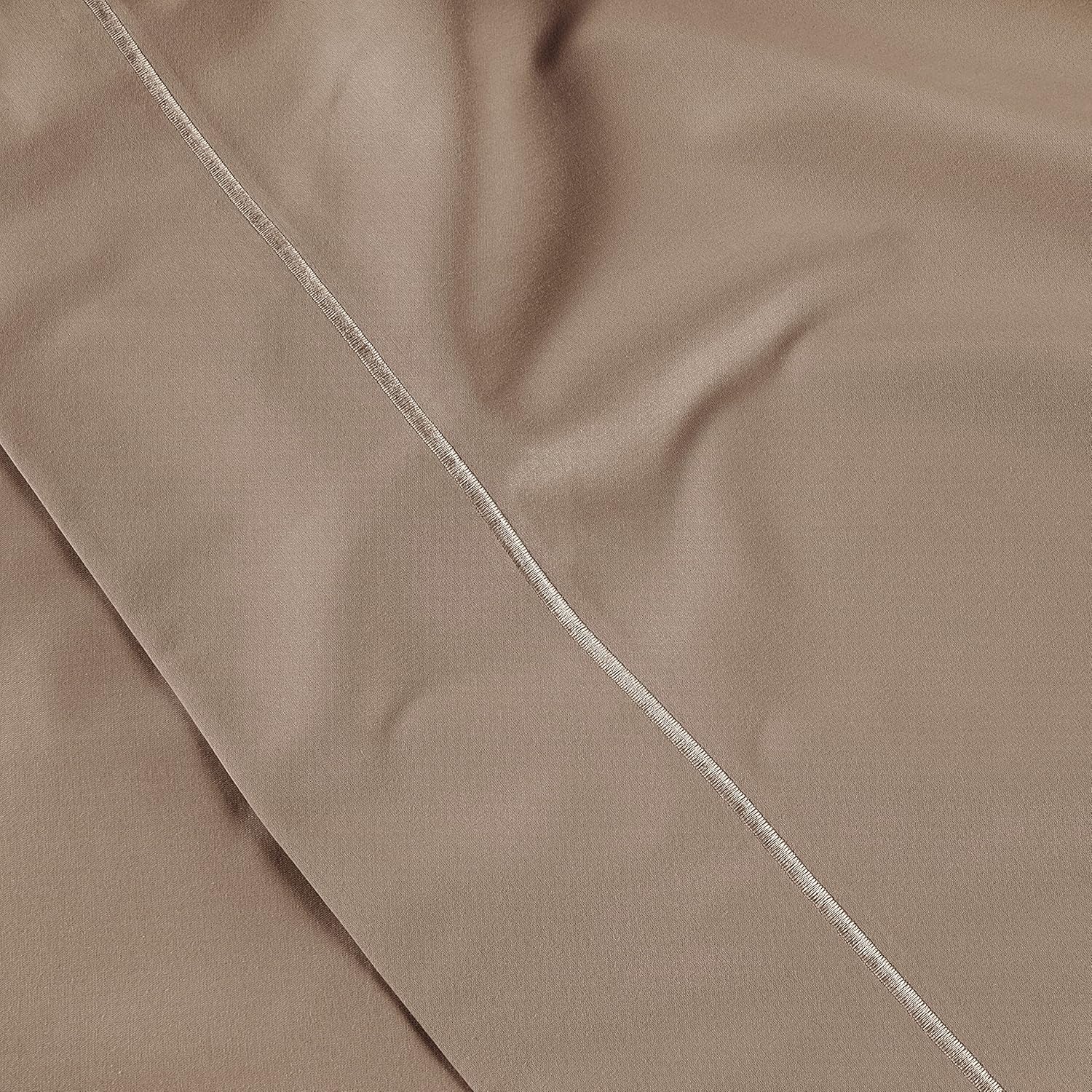 LANE LINEN Pillows Standard Size Set of 2, Soft 100% Egyptian Cotton Sateen, 1000 Thread Count, Cool & Smooth Pillowcases Queen - Taupe