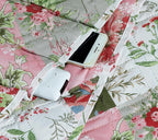 Brilliant Sunshine Peach Flowers Patchwork Couch Armrest 5 Pockets Organizer, Slip Resistant Recliner Armchair Caddy, Washable Remote Controls Holder, Storage for Magazine, Tablet, iPad, Peach Olive