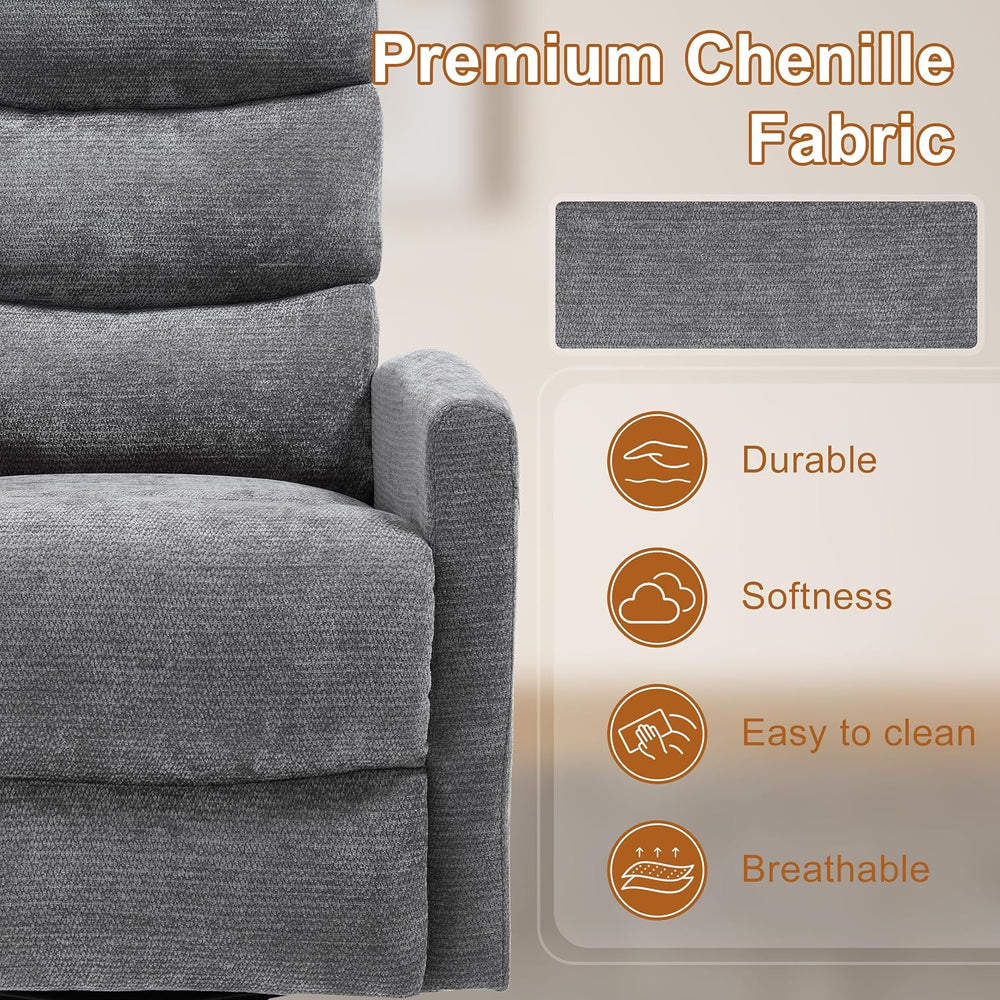 Manual Swivel Rocker Recliner Chair for Adults, Overstuffed Reclining Glider ...