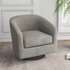 Swivel Accent Chairs Set of 2, Fabric Barrel Armchair, Khaki | Modern Upholstered Club Chair | Comfy Reading Seat with Removable Cushion | For Living Room, Bedroom, Office