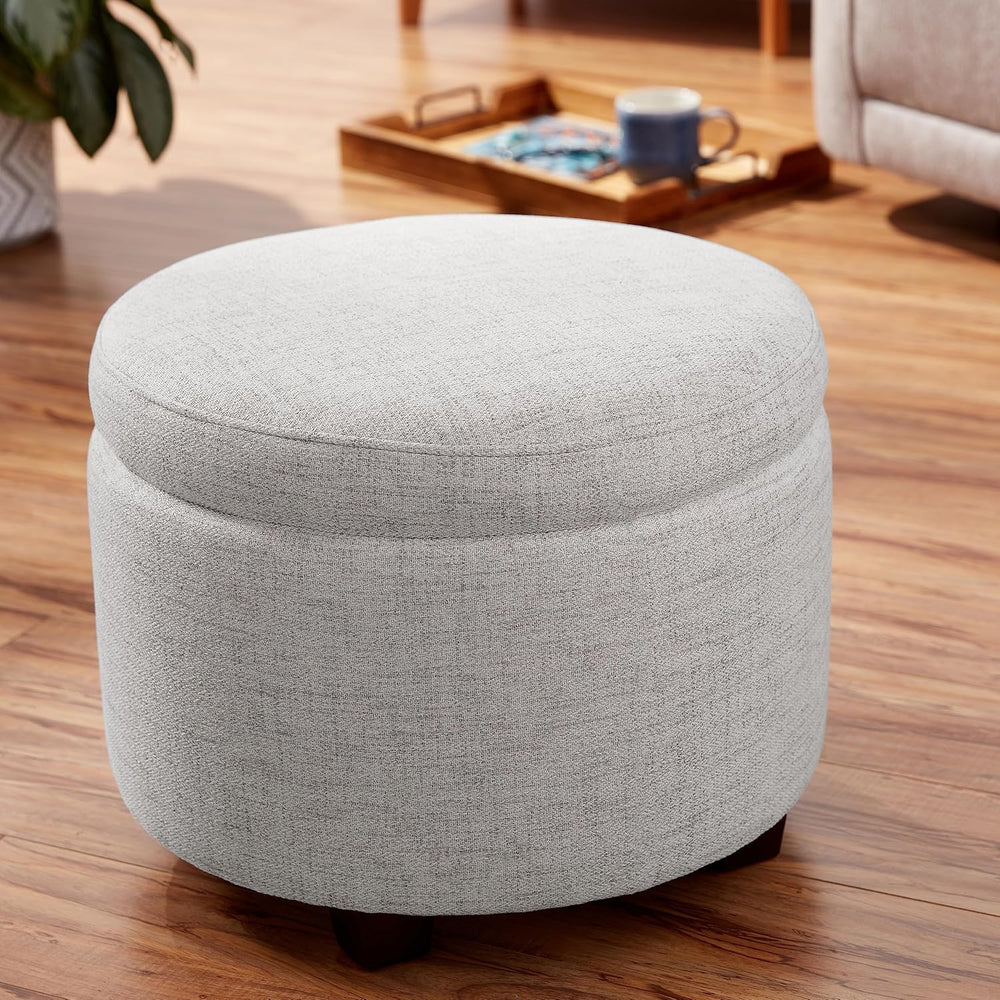 Evolur Vienna Ottoman in Fog Grey, Made from Sturdy and Sustainable FSC-Certi...