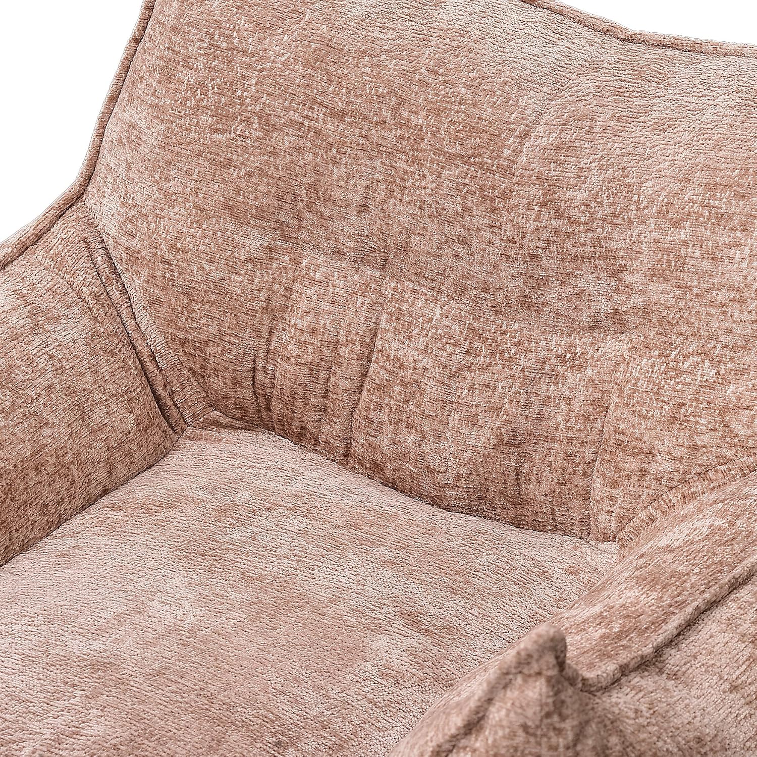 Bean Bag Chairs for Adults, Boneless Chair with Pillow for Bedroom, Khaki | Soft Foam Filled Floor Chair for Living Room, Bedroom, Lazy Sofa, Vacuum Packed Easy to Gift, 48H to Expand
