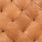 POLY & BARK Turin Ottoman in Full-Grain Pure-Aniline Dyed Italian Tanned Leather in Cognac Tan