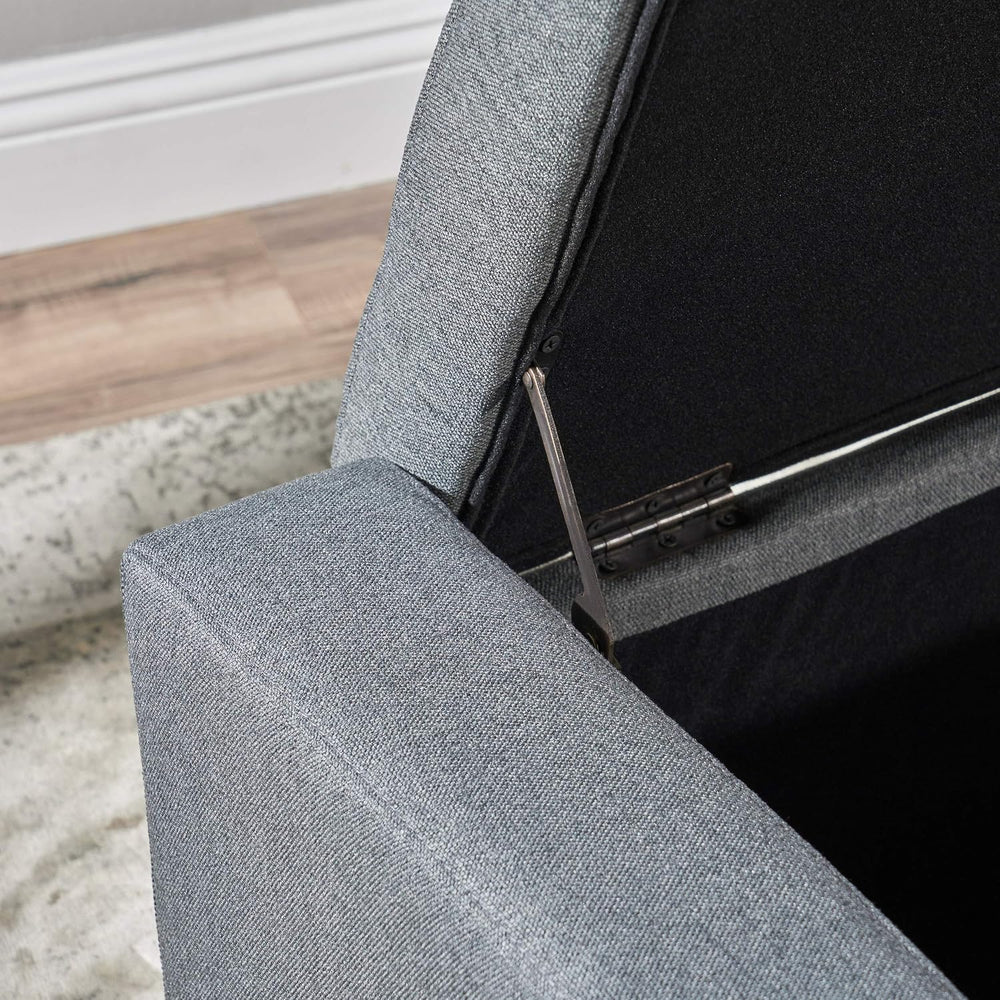 Christopher Knight Home Guernsey Fabric Storage Ottoman, Charcoal 20x50.25x16...