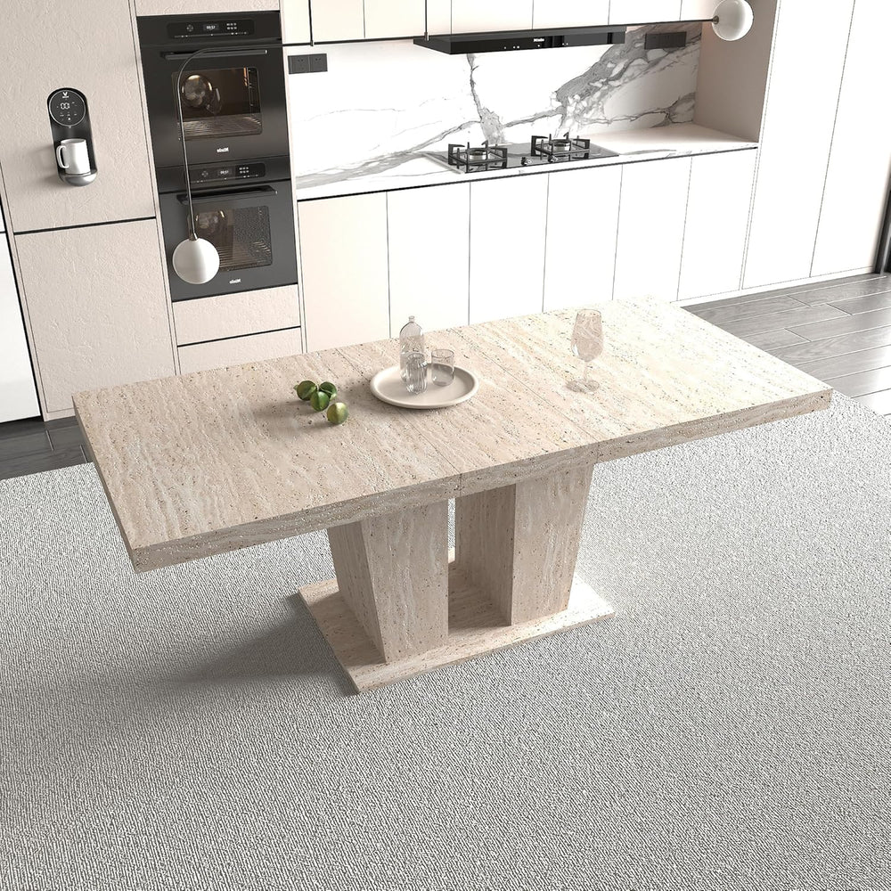 Extendable Dining Room Table for 6 8 10, Modern Farmhouse Rectangular Wooden ...