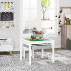 UTEX 2 in 1 Kids Construction Play Table with Drawers Built-in Baseplate | Wooden Kids Building & Activity Table with Storage, Water-based Paint Finish, Compatible with Lego and Duplo Bricks