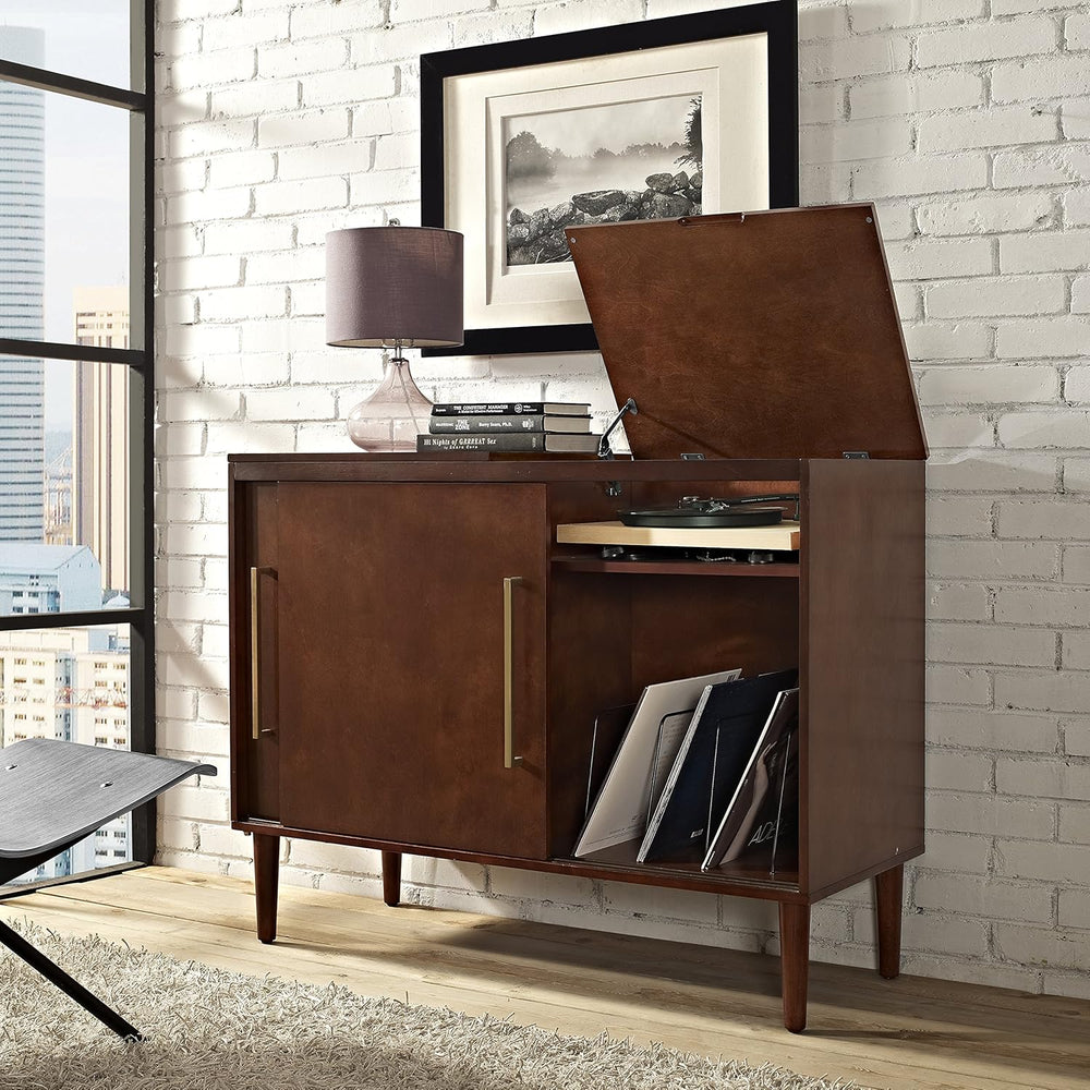 Crosley Furniture Everett Record Player Stand, Vinyl Storage