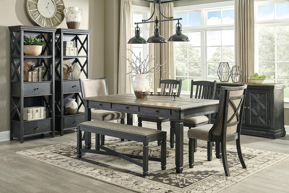 Signature Design by Ashley Tyler Creek Farmhouse Upholstered Dining Room Benc...