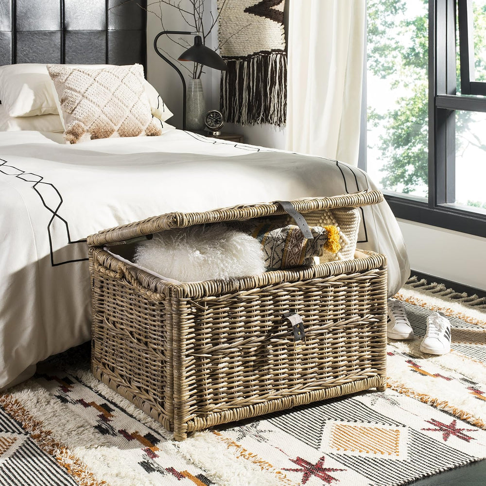 happimess Caden Collapsible Wicker Storage Trunk Chest 30", Natural | Ha...