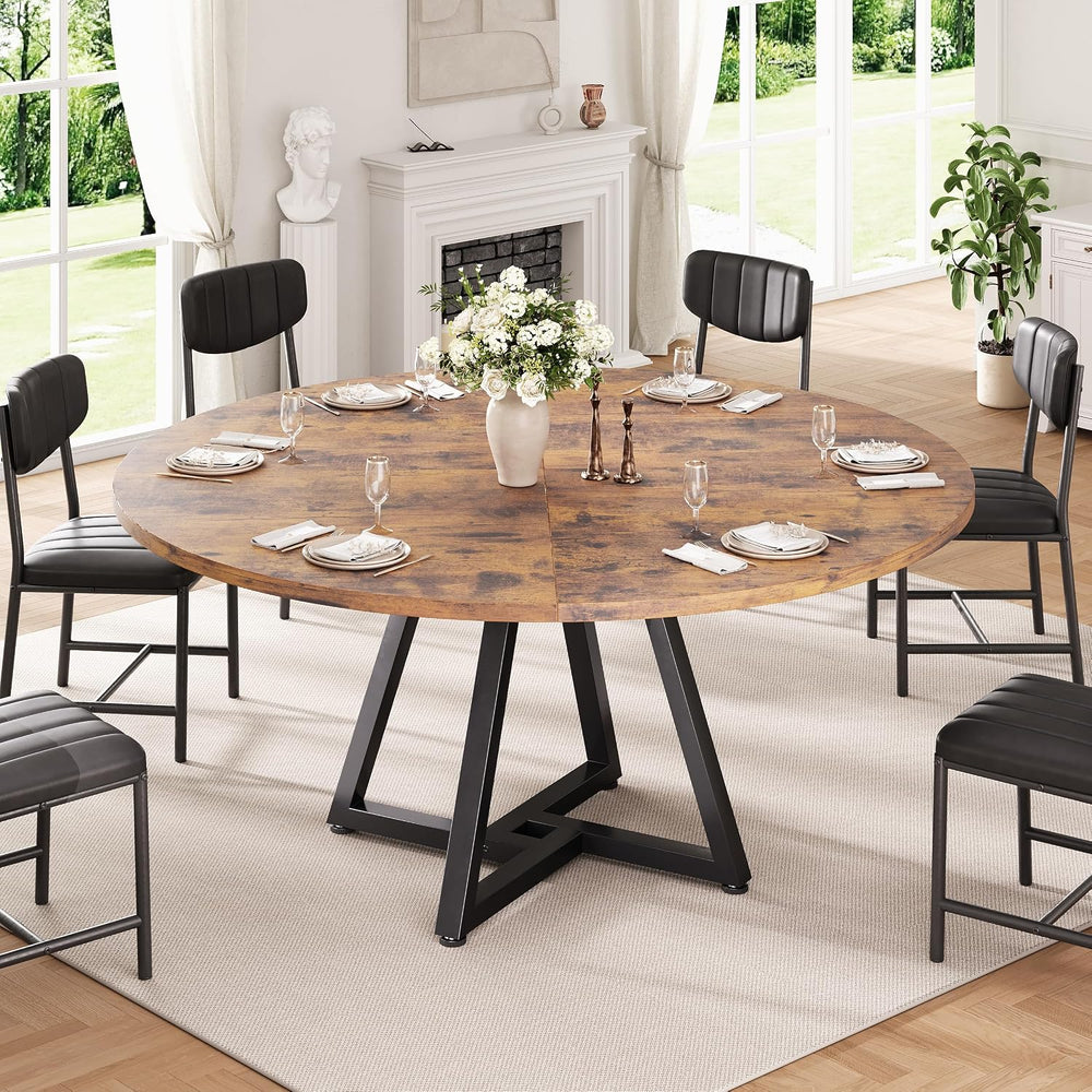 Jocoevol 51“ Round Kitchen Dining Room Table for 6-8, Circle Dining Dinner Ta...