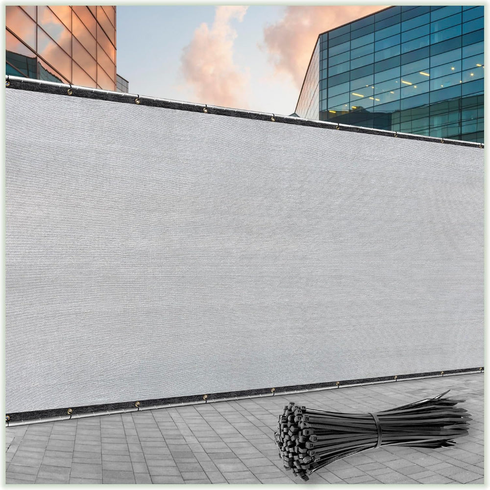 Colour Tree 4' x 25' Grey Fence Privacy Screen, 90% Blockage Windscreen