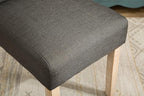 Roundhill Furniture Habit Solid Wood Tufted Parsons Charcoal Dining Chair, Set of 2