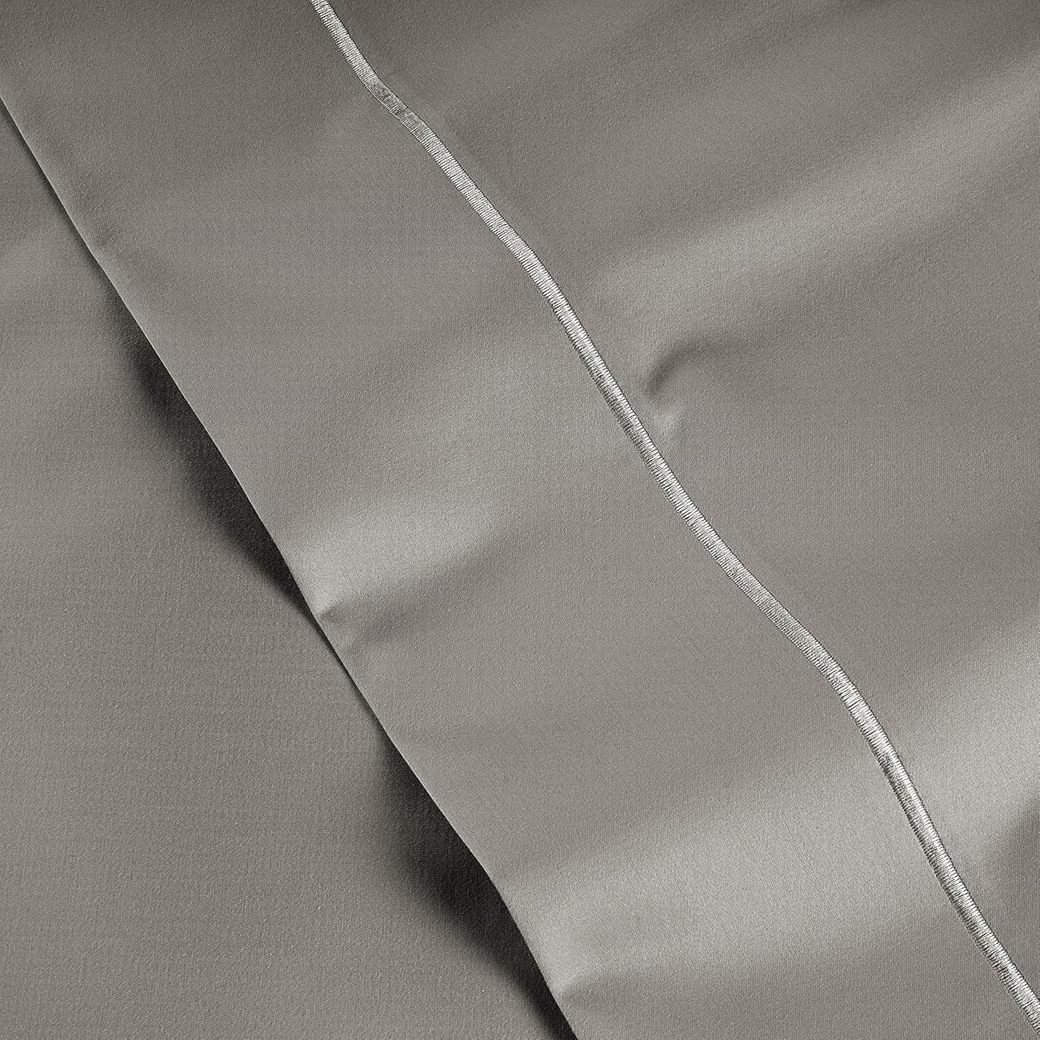 LANE LINEN Soft Pillow Covers King Size 100% Egyptian Cotton Set of 2 Cool & Smooth 1000 Thread Count Sateen Cases - Charcoal
