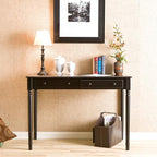 SEI Furniture Janice 2-Drawer Slim Profile Writing Desk, 42.75" W, Satin Black
