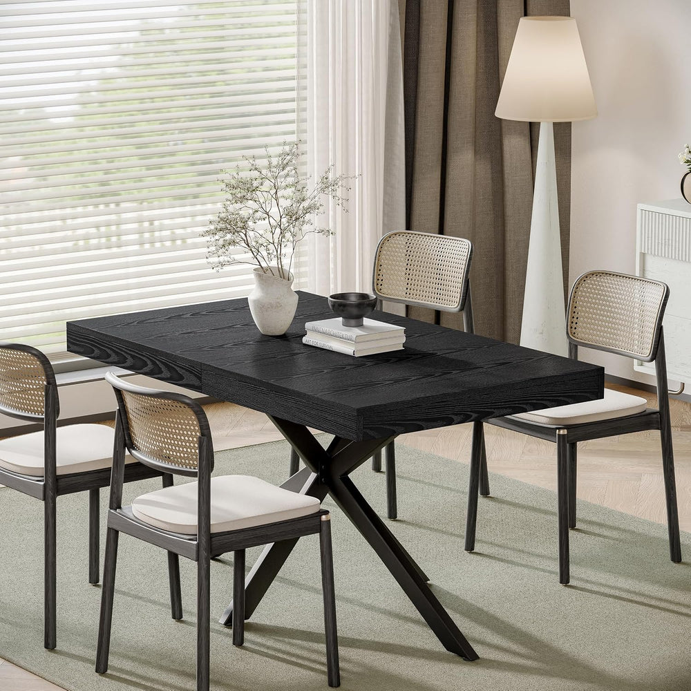 Extendable Dining Room Table for 4 6 8,55"-70" Kitchen Table Leaf,B...