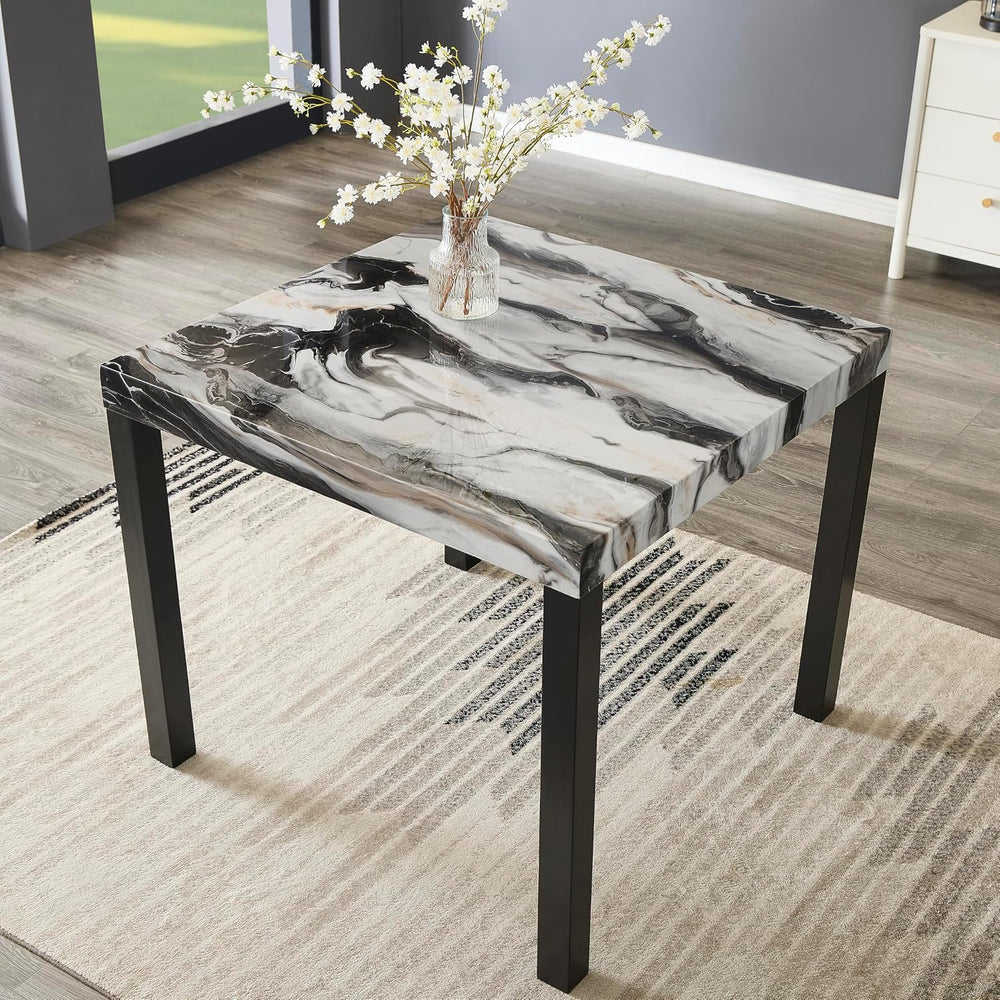 Roundhill Furniture Cavira Modern Faux Marble Counter Height Dining Table