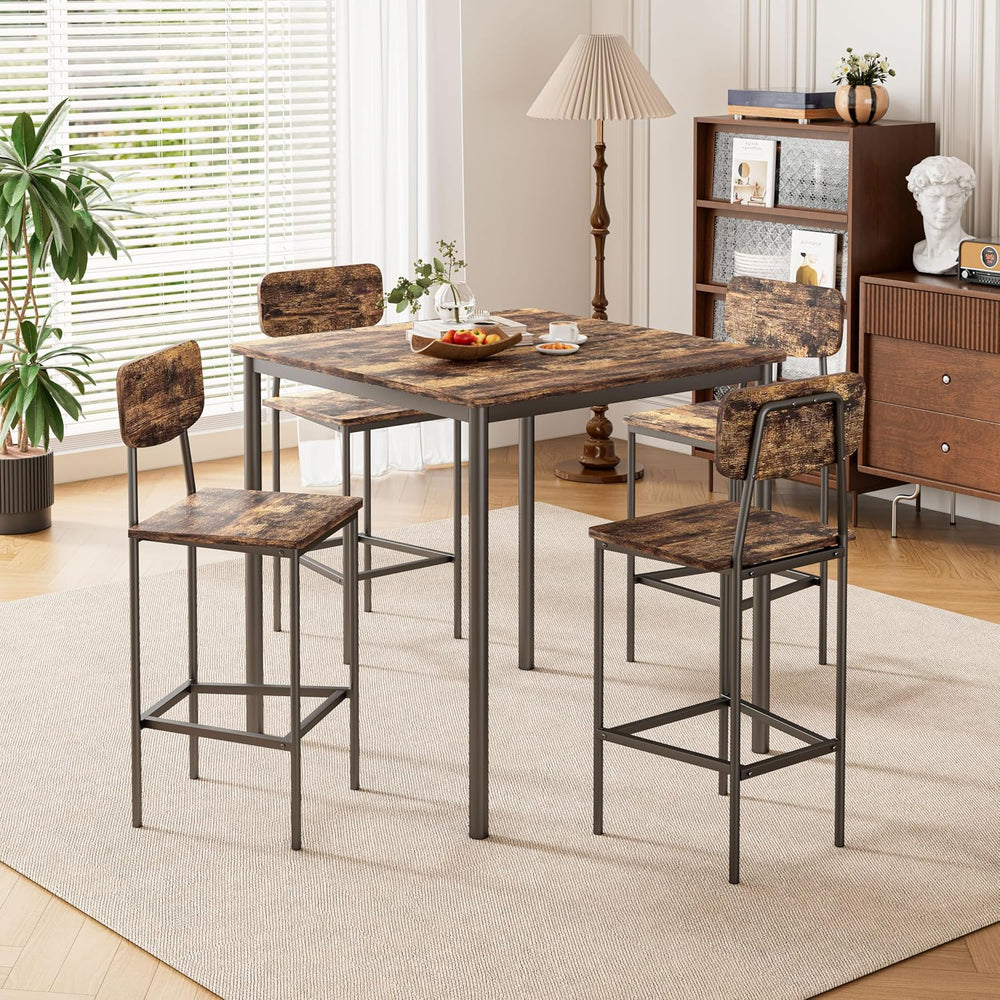 Kitchen Table and Chairs of 4, 5 Piece Dining Table Set, Sturdy Industrial Sp...