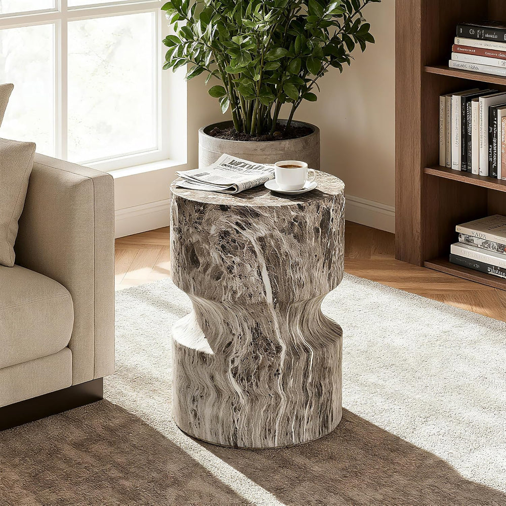Modern End Table Cylindrical Side Table for Living Room,Farmhouse Nightstand ...
