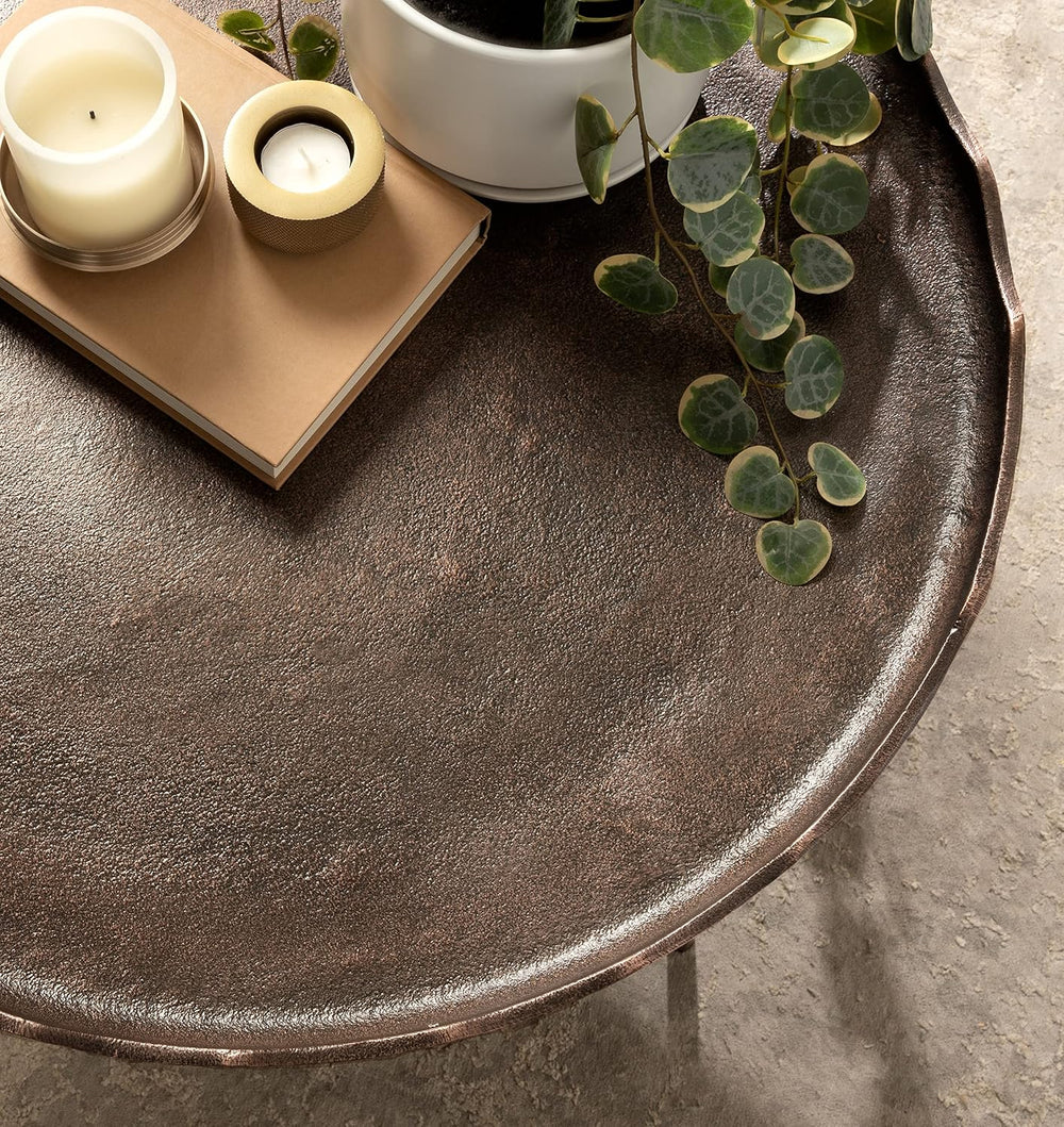Kate and Laurel Alessia Modern Round Metal Coffee Table; 26 x 26 x 16; Bronze...