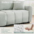 Ball & Cast Modular Sectional Sofa W/Movable Ottoman and 2 Lumbar Pillows,4 Seater L Shaped Couch W/Deep Seat&Pull-line Design,Boucle Fabric Upholstered Sofa for Living Room,Apartment,Light Green,110"