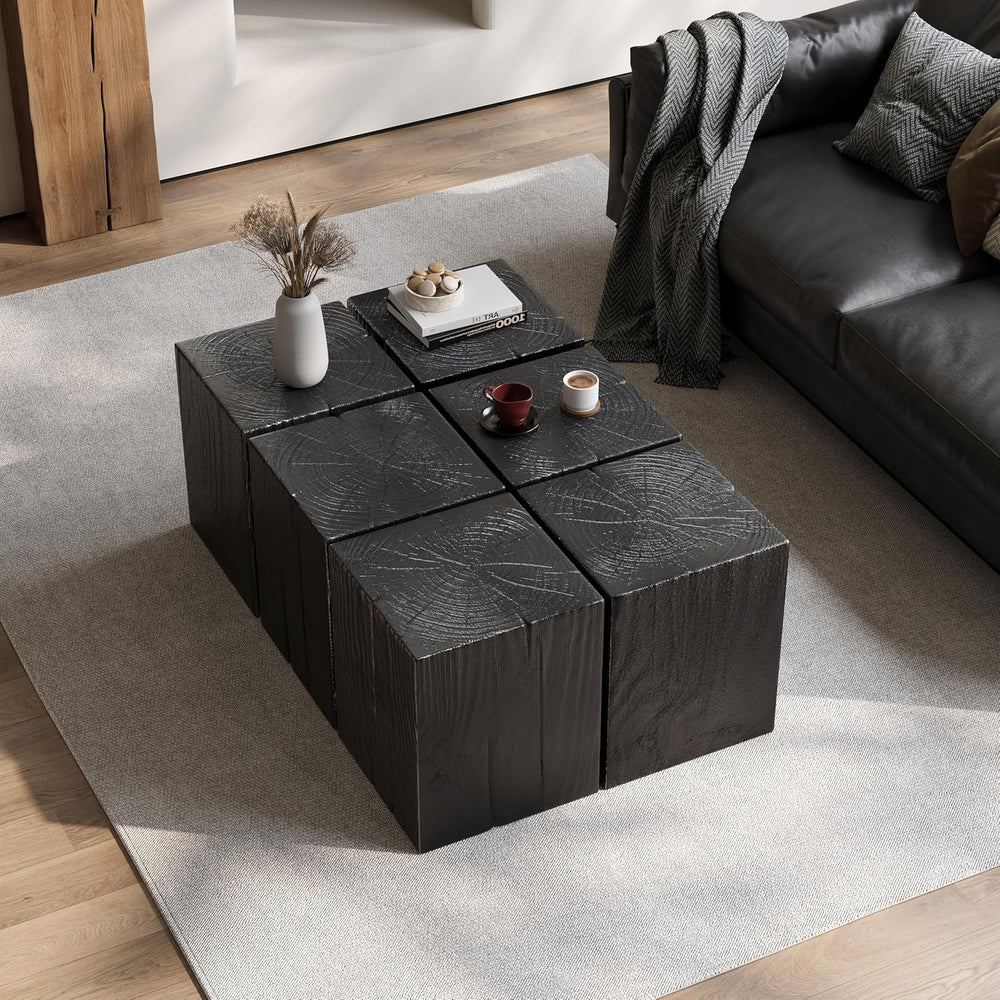 H18'' Square Side Table End Table for Living Room, Modern Farmhouse C...