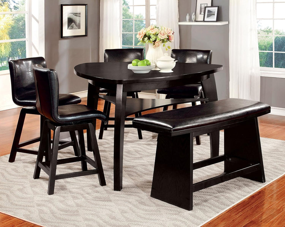 Furniture of America Morley Pub Dining Bench, Black