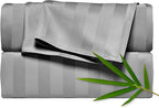 King Sheets by Pure Bamboo, Genuine 100% Organic Viscose Derived from Bamboo Bed Sheet Set, Luxuriously Soft & Cooling, Double Stitching, Lifetime Quality Promise (King, Jacquard Stone)