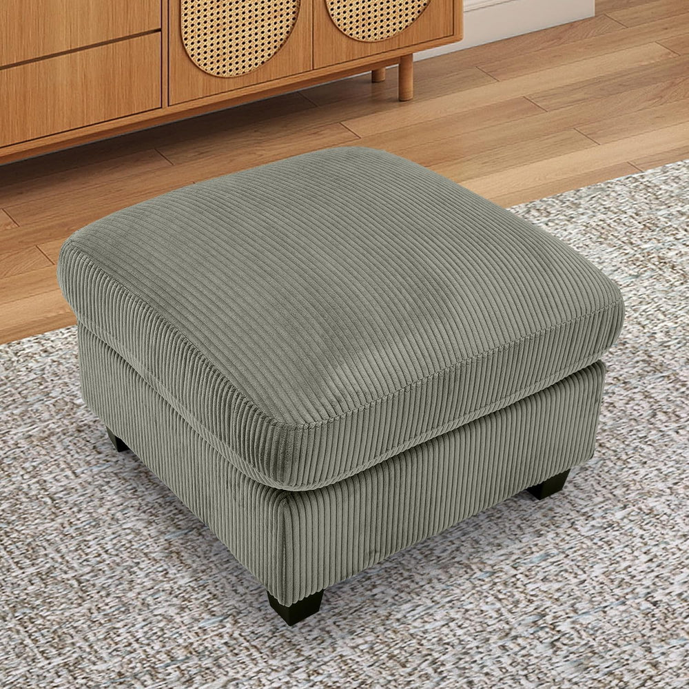 HAOMARKETS Corduroy Sofa Set, Upholstered Ottoman Footrest, Modern Living Roo...