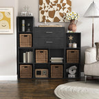 Homes: Inside + Out Apexa 2-Drawer Wooden Stackable Storage Drawers, Small Food Pantry Cabinet, Cajonera De Madera, Underbed Drawer Dorm Teen Room Decor & Bedroom, Home Office, Kitchen, Black