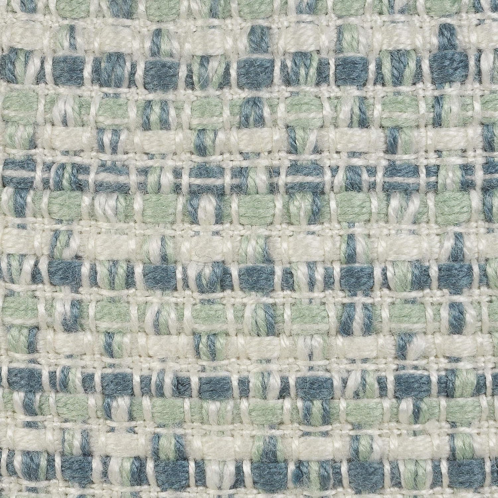 LR Home Interwoven Coastal Delight Indoor Outdoor Pouf, Blue/Green/White, 20&...