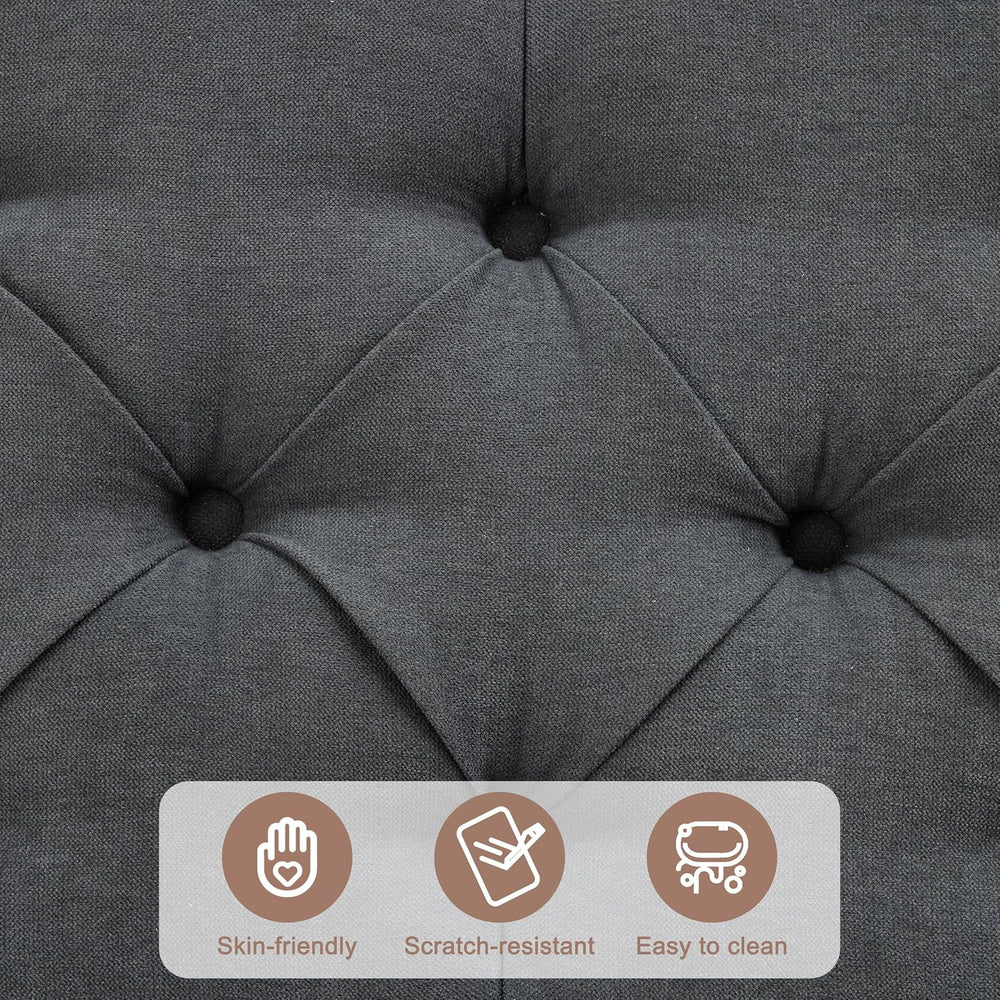 Weture 35" Large Storage Ottoman Coffee Table, Square Ottoman, Dark Grey...