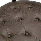 LEEMTORIG Large Dining Chairs with Casters and Arms, Rolling Dining Chairs with Wheels, Boss Caption's Chairs, 26" D x 25.2" W x 31.5" H, Espresso Legs & Dark Brown Fabric SY-318-DK