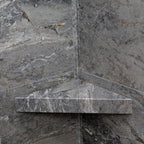 Palisade Vinyl Waterproof Corner Shower Shelf in Spanish Marble