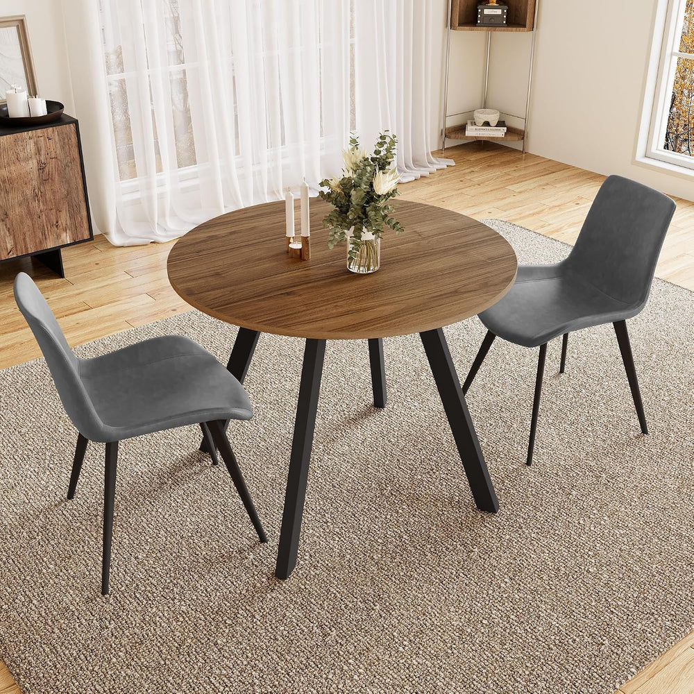 Zerifevni 34.6'' Dining Table and Chairs for 2, Mid Century Modern Ro...