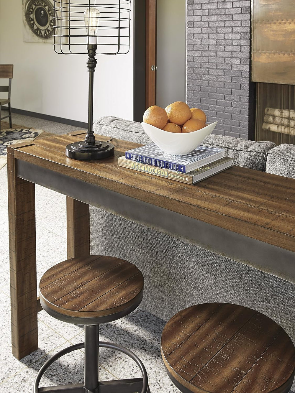Signature Design by Ashley Counter Height Dining Table, 72-in Behind Couch