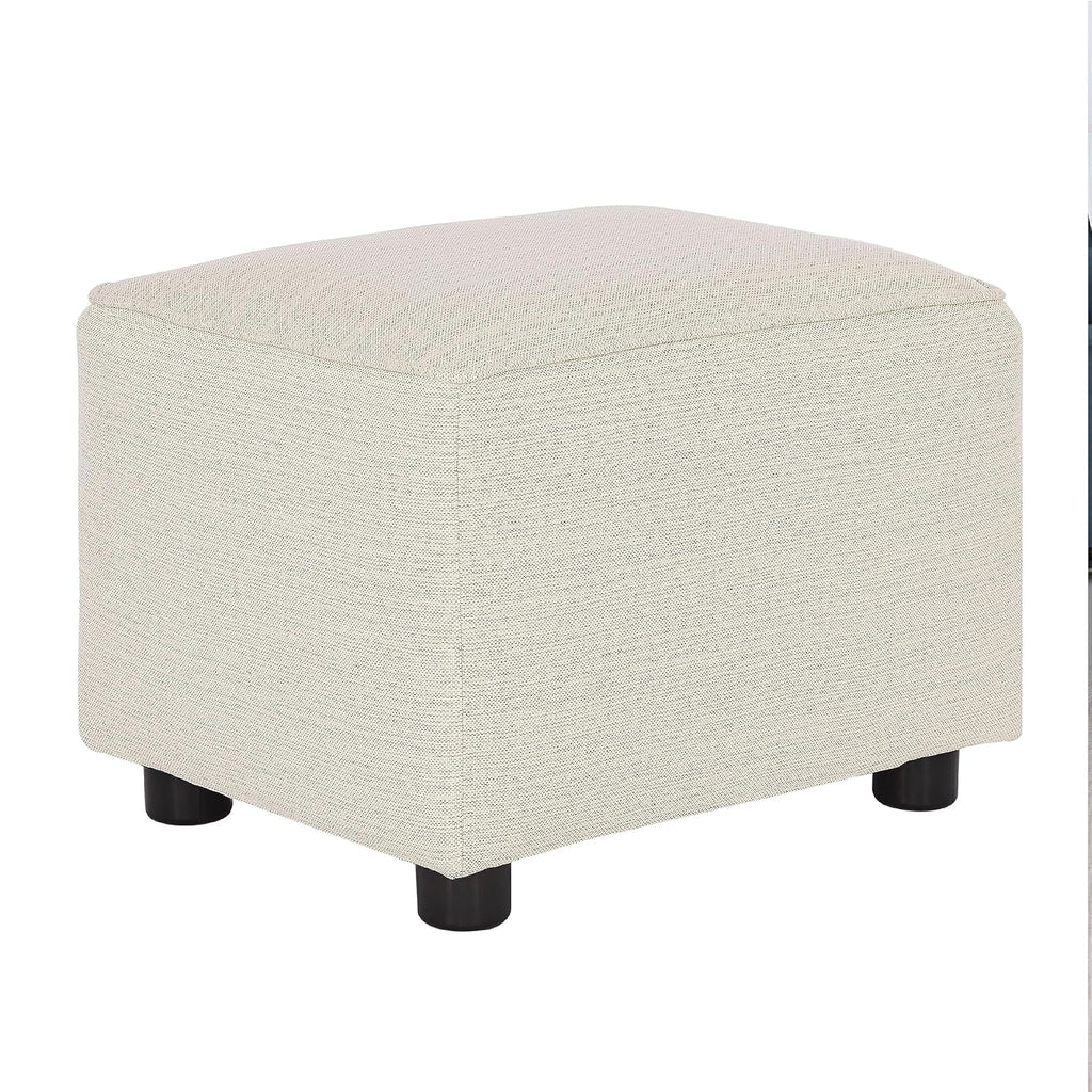 Evolur Holland Upholstered Ottoman in Thunder, Foot Rest Stool for Nursing Moms, Tool-Free Assembly, Made for Every Décor