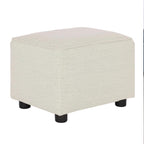 Evolur Holland Upholstered Ottoman in Thunder, Foot Rest Stool for Nursing Moms, Tool-Free Assembly, Made for Every Décor