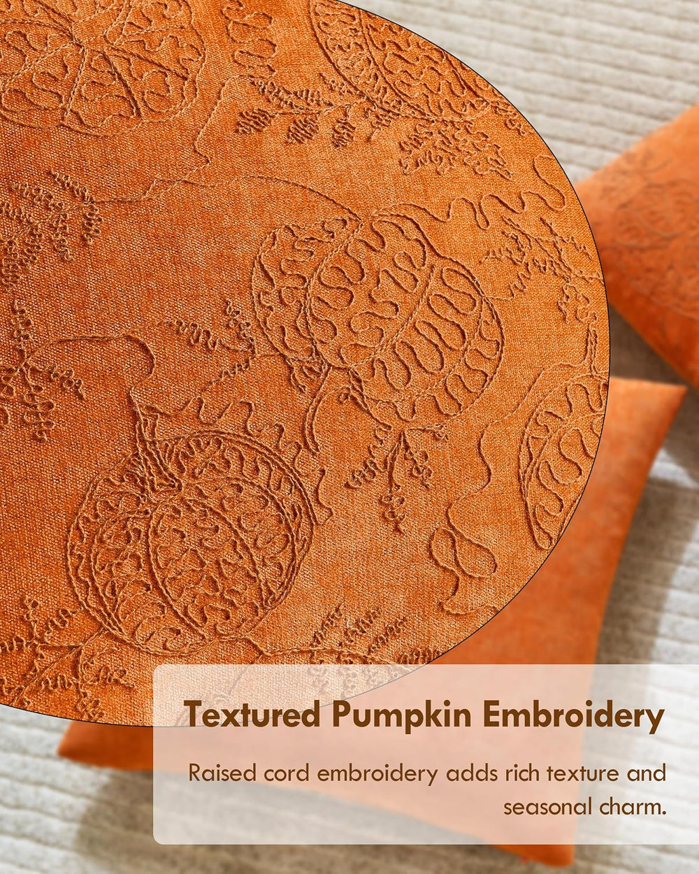 TOPWAVE 2 Pack Fall Throw Pillow Covers, Pumpkin, Orange 24x24