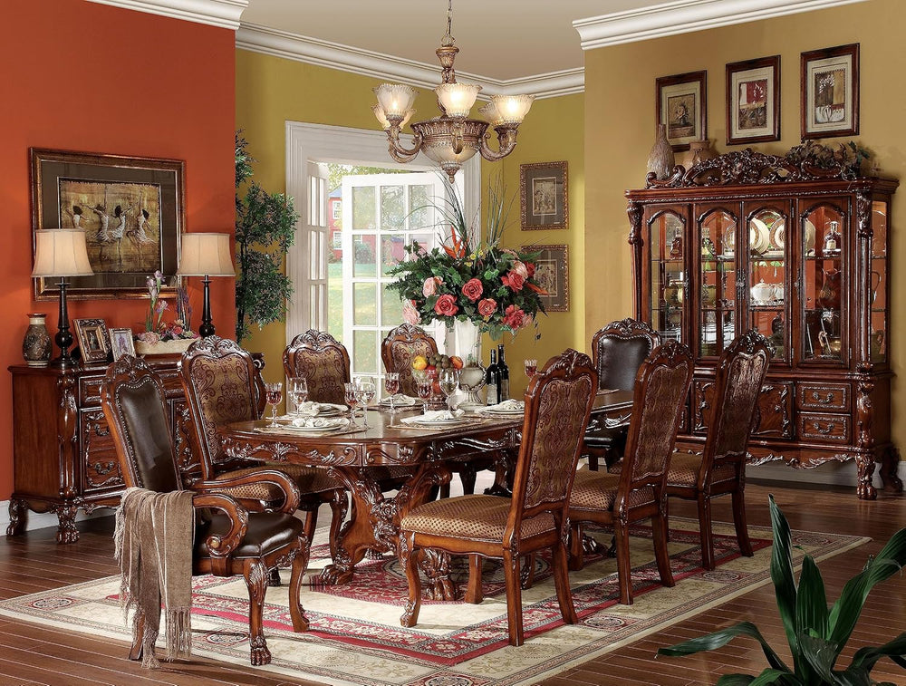 Traditional Kitchen Furniture Set 9pc Formal Dining Table Set Include 1 Exten...